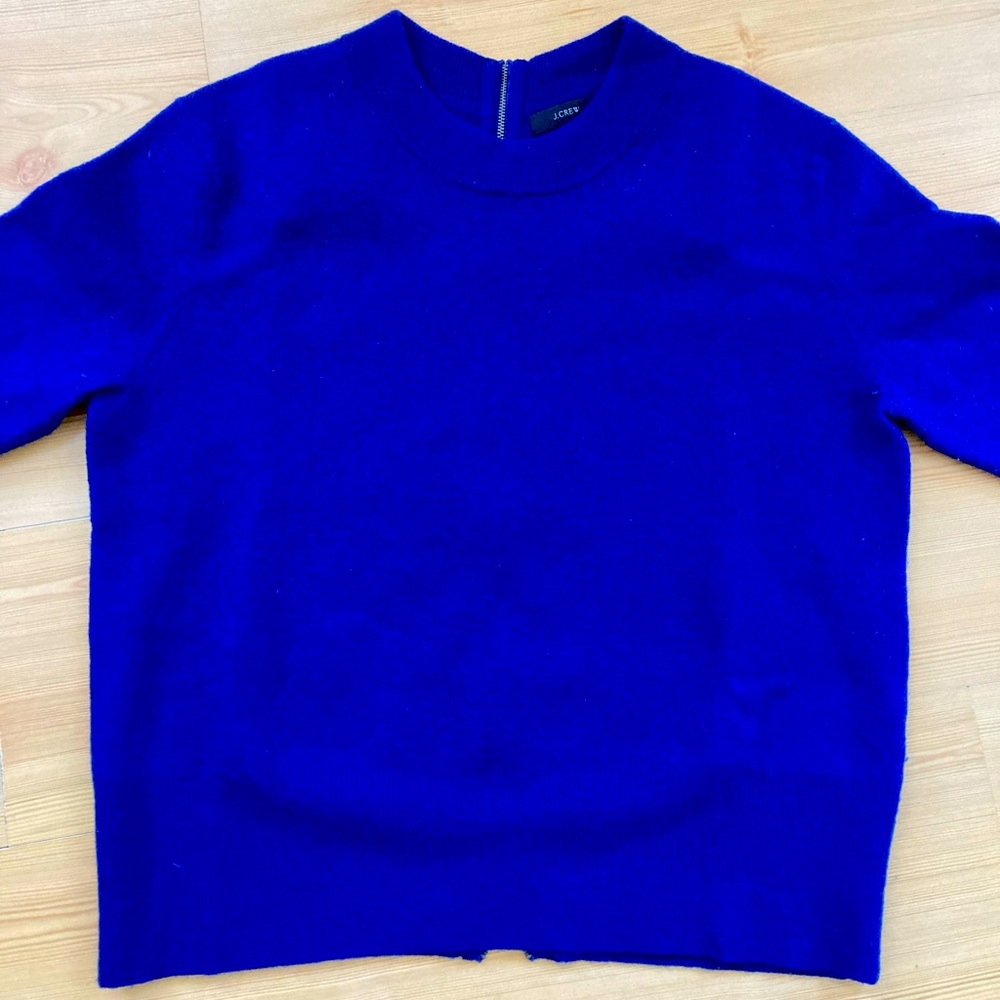 J Crew Zipper-Back Wool Sweater - Size M